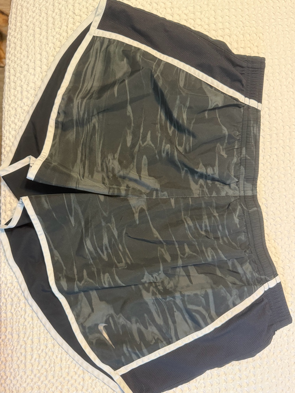 Nike Black Mesh Athletic Shorts with White Trim